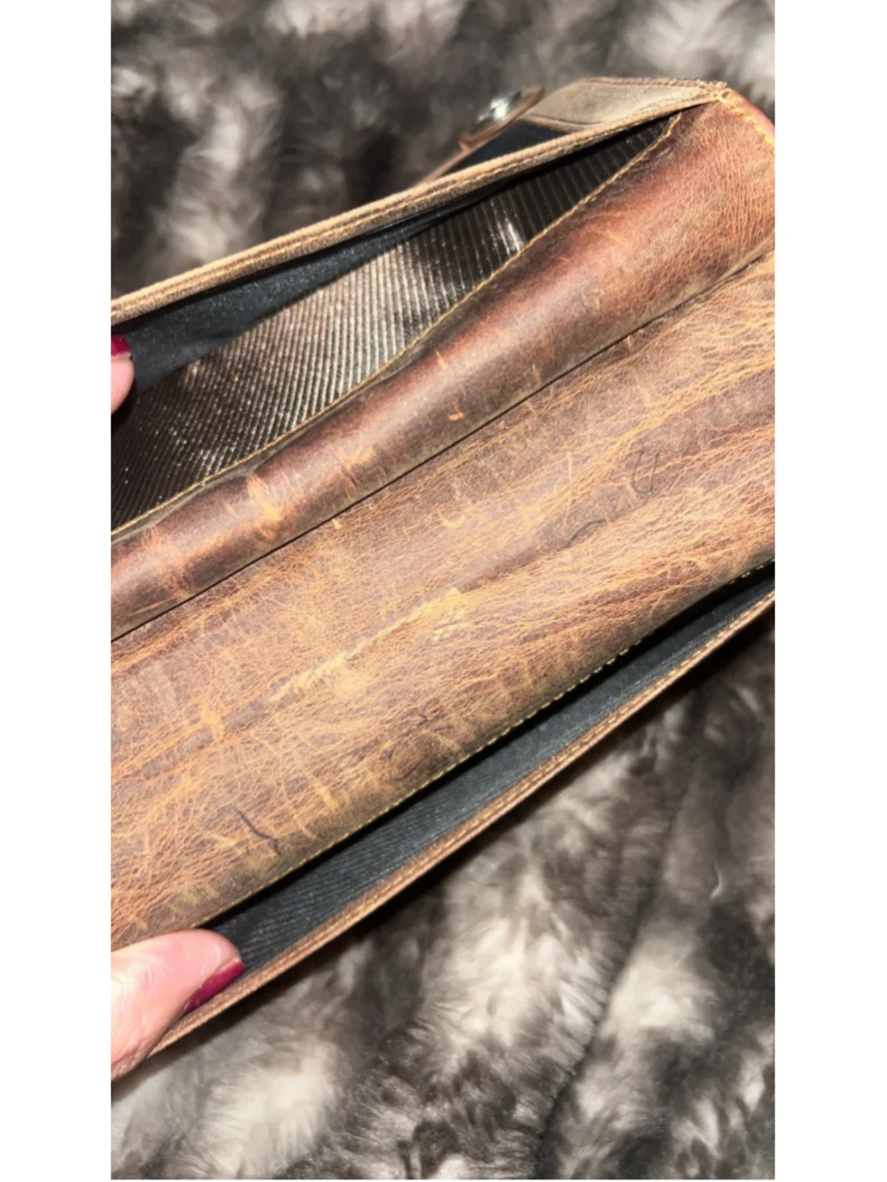 Men's Unbranded Brown Leather Long Wallet One Size